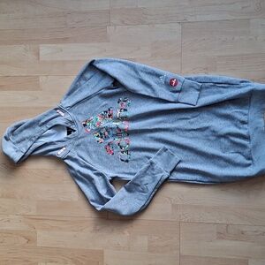 Youth Adidas x Cleofus Heather Gray Hoodie Dress with Art Logo Size L 13/14y